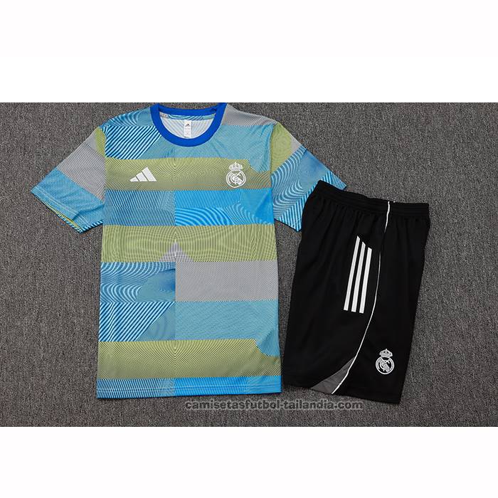 Chandal del Real Madrid Manga Corta 25/26 Azul Verde - Pantalon Corto